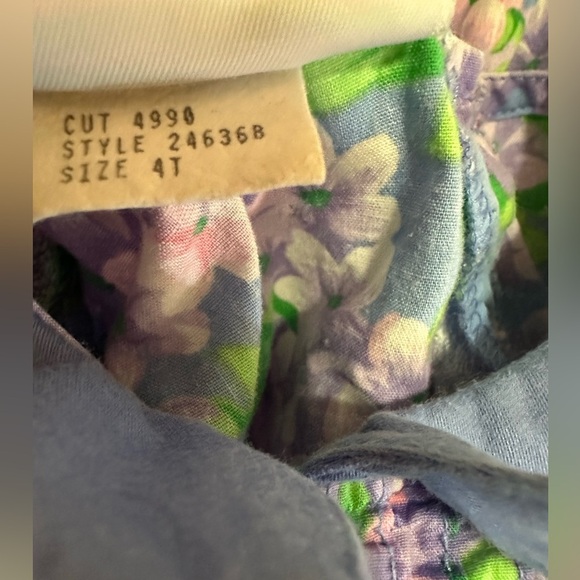 Vintage Floral Lilac Girls Dress 100% Cotton 4T - Picture 7 of 8